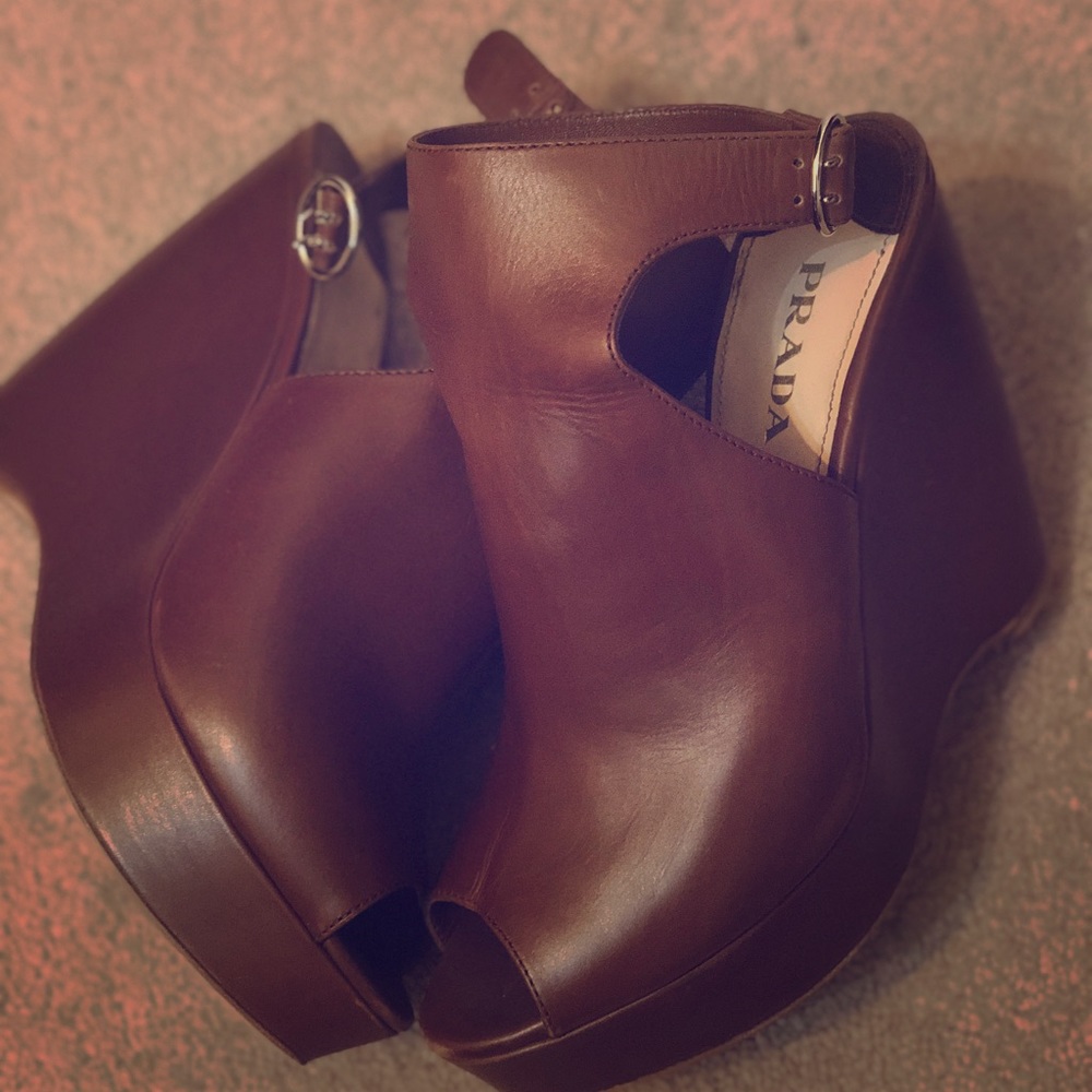 Prada platform wedges
